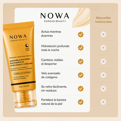 NOWA™| Mascarilla Nocturna para una Piel Glow y Luminosa