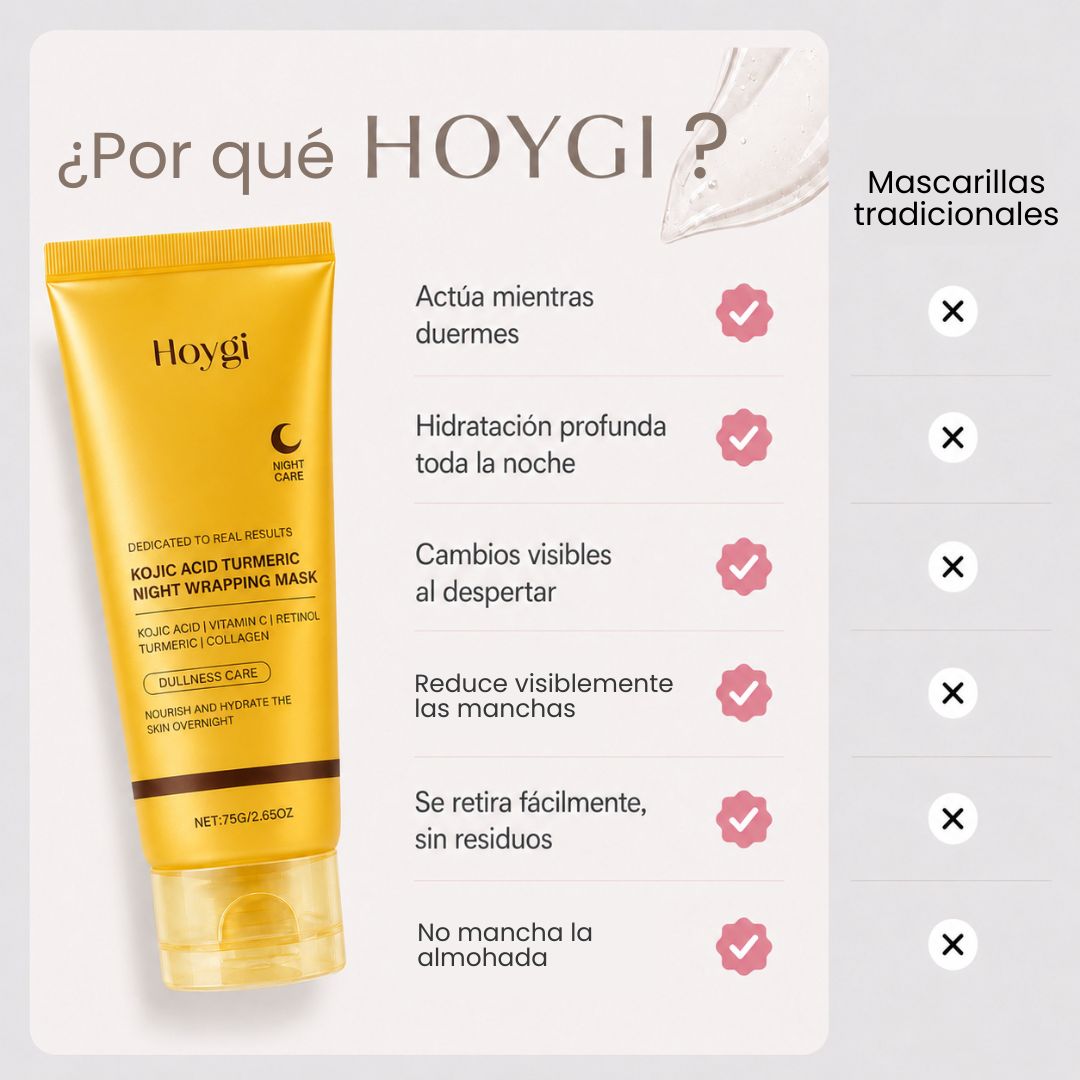 Hoygi™| Mascarilla de Noche con Colágeno & Ácido Kójico