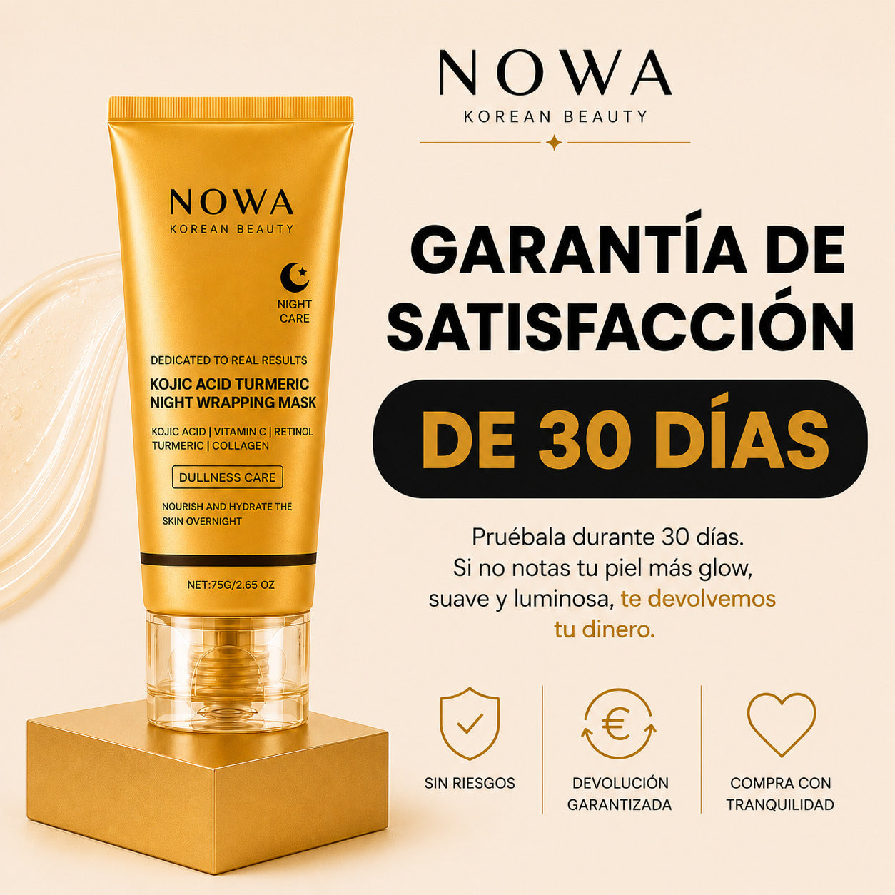NOWA™| Mascarilla Nocturna para una Piel Glow y Luminosa